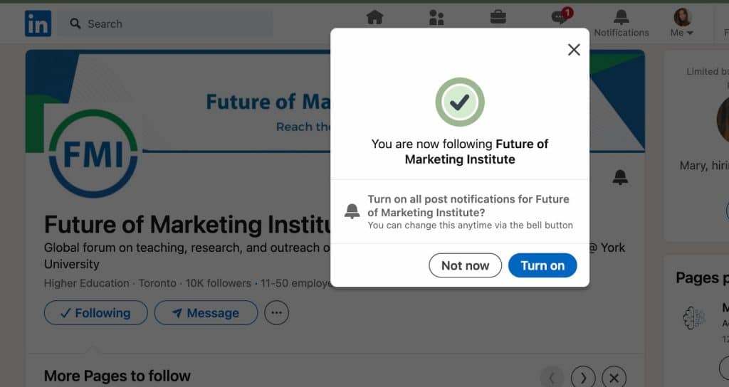 connect vs follow linkedin follow organization example