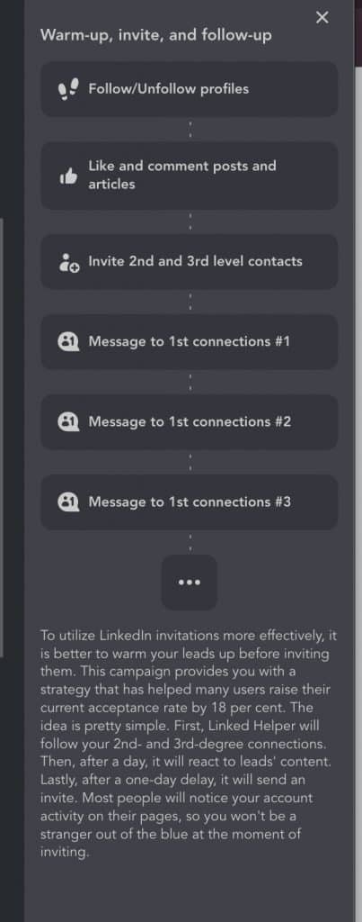 A visualized workflow in a campaign template you won’t find in Phantombuster competitor linked helper
