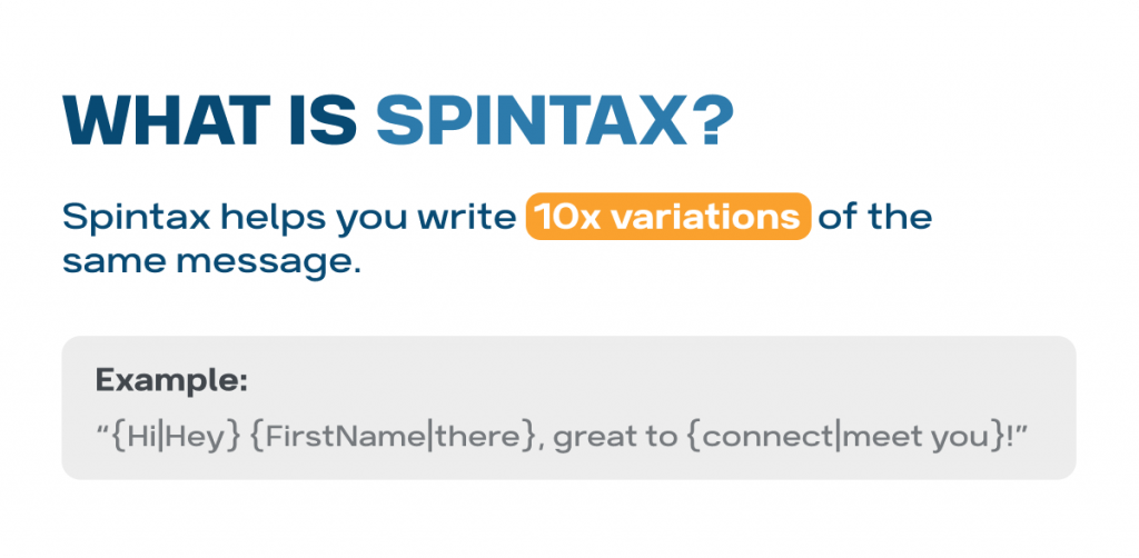 what is spintax cold message on linkedin