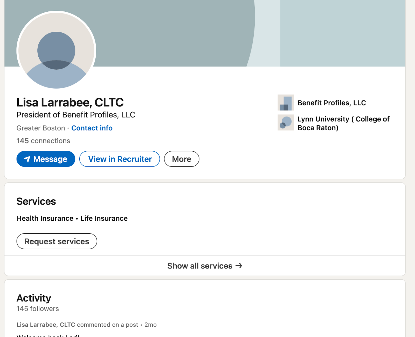 how to use linkedin to find clients bad profile example