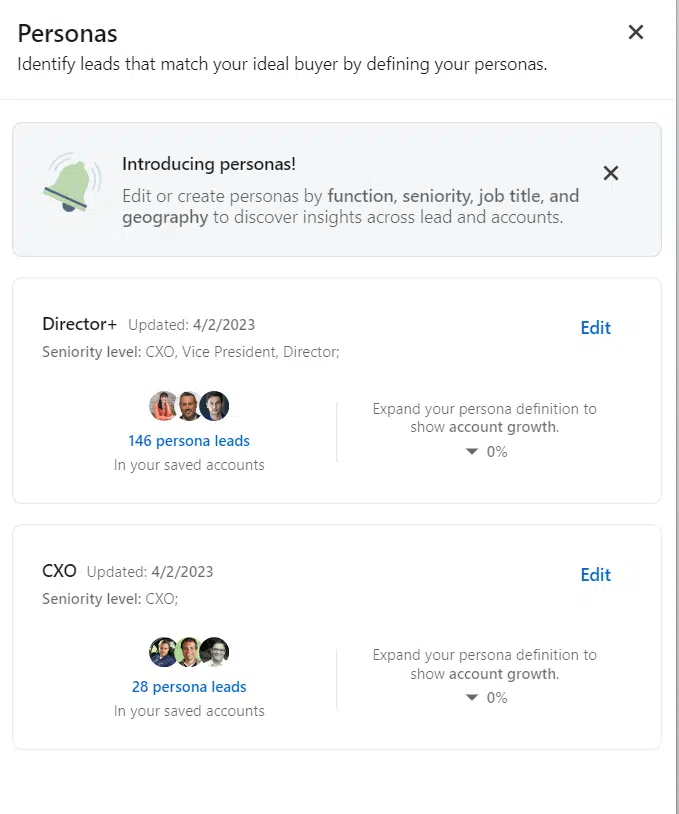 linkedin sales navigator plans personas leads tool