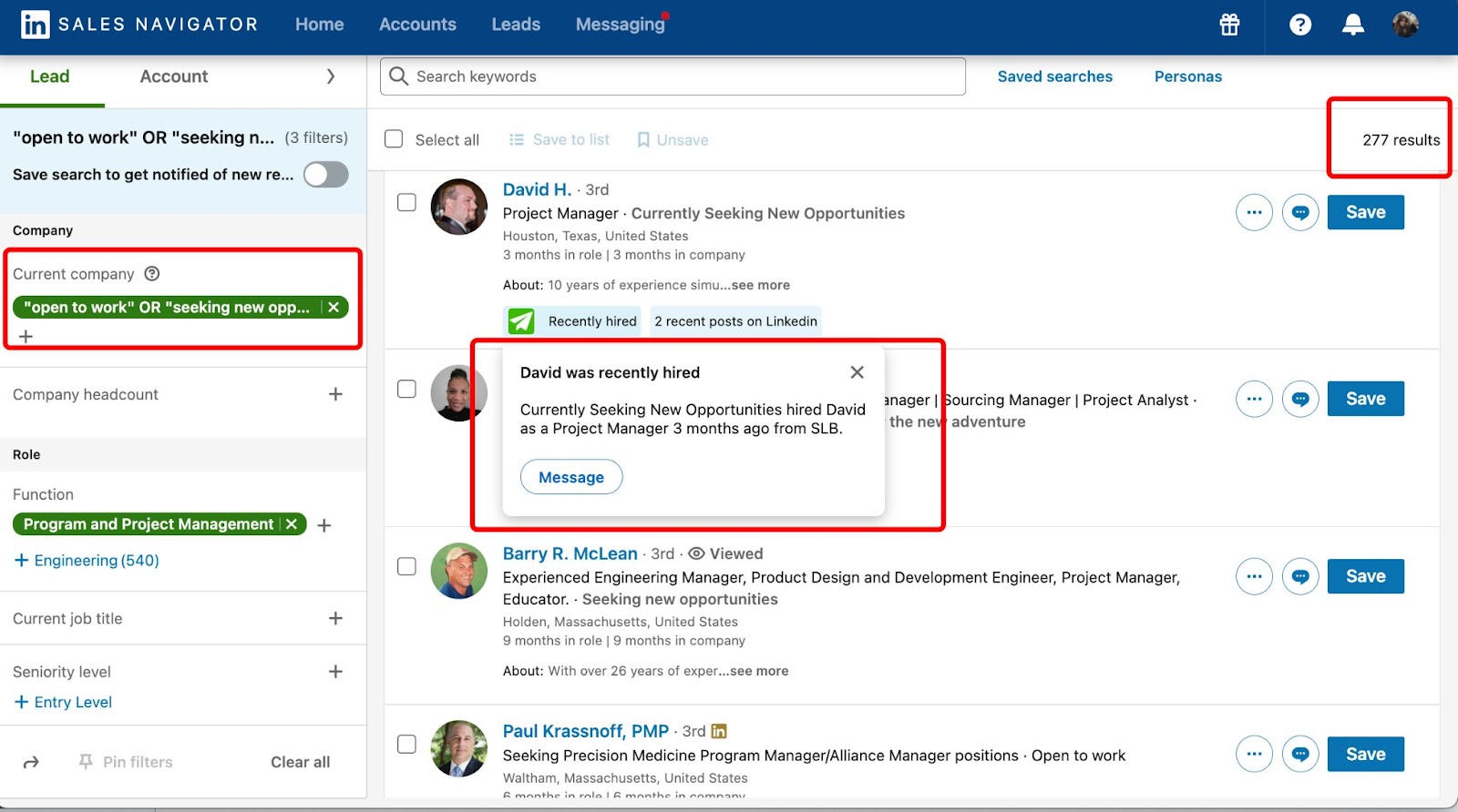 how to use linkedin to get clients filters in sales navigator 