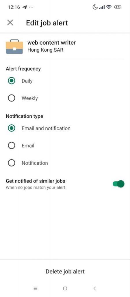 edit job alert  how to add a job alert on LinkedIn 