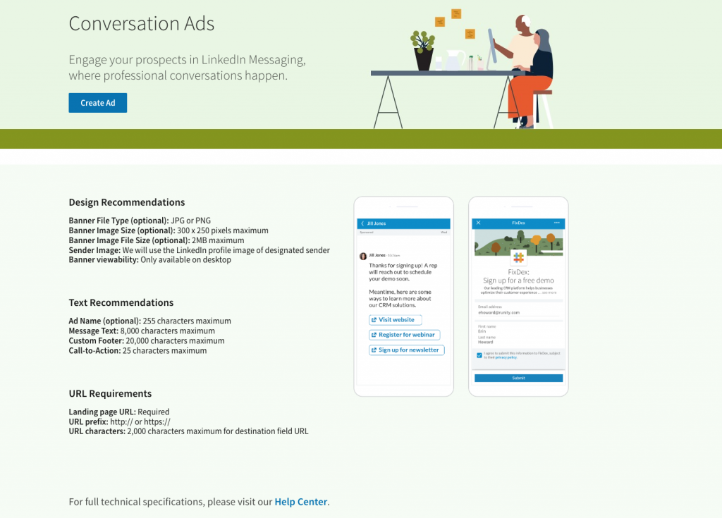 how to advertise on linkedin conversation ads