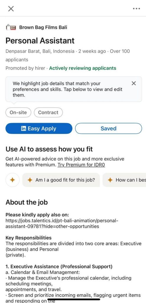 easy apply saved jobs on linkedin example