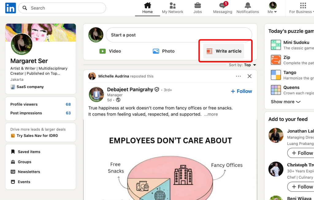 write artcile create a newsletter on LinkedIn