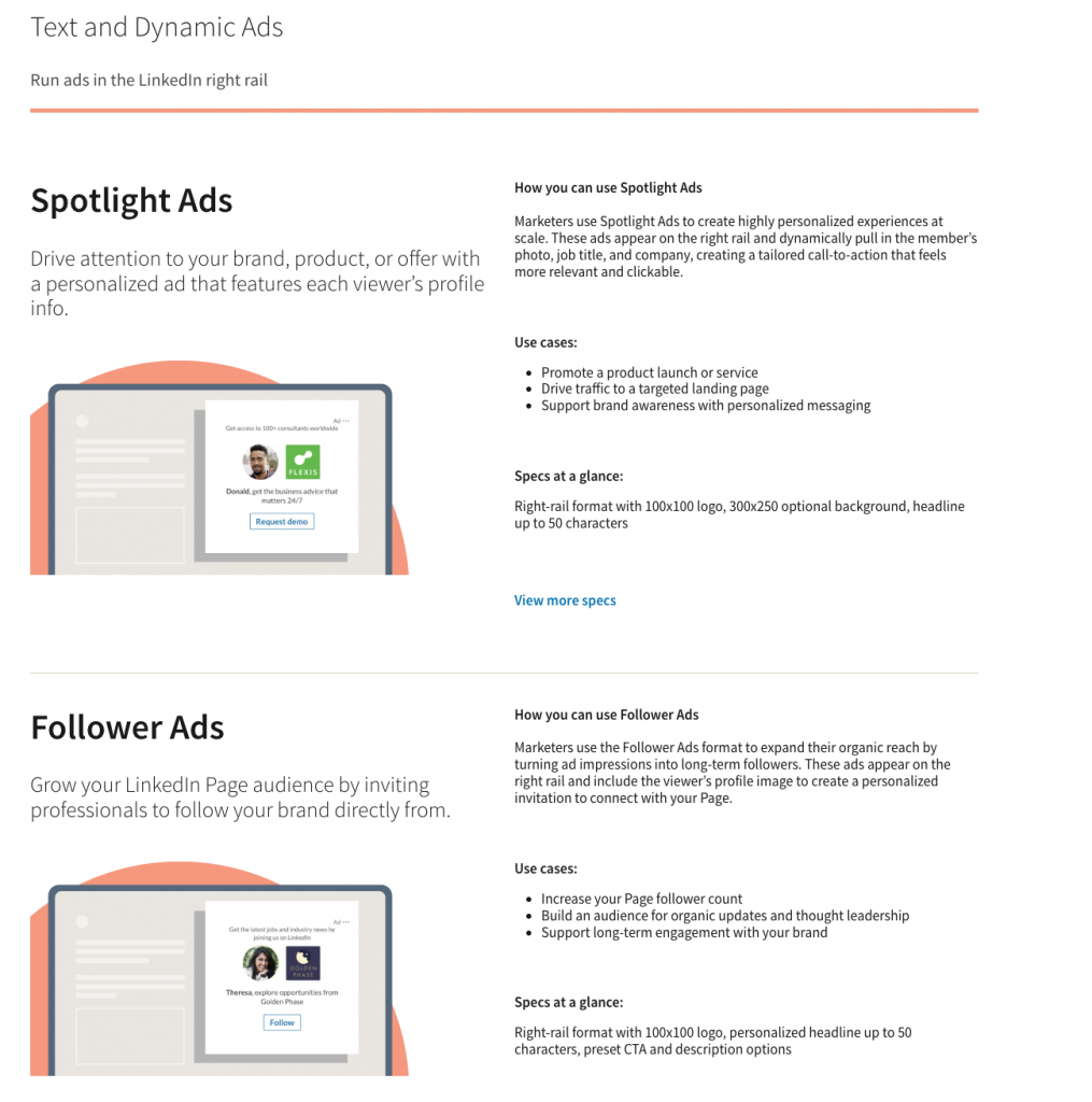 text and dynamic ads how to advertise on linkedin