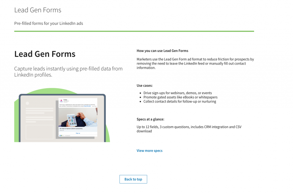 lead gen forms how to advertise on linkedin