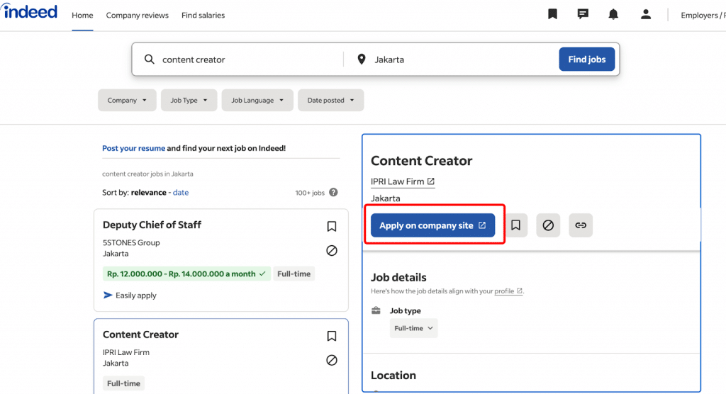 indeed vs linkedin for job search search bar apply button indeed