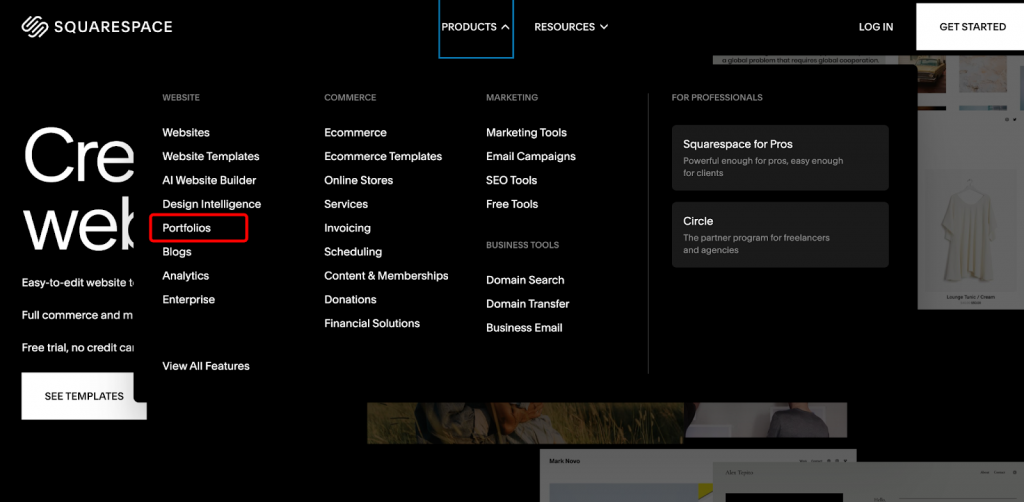 how to create portfolio in LinkedIn Squarespace 