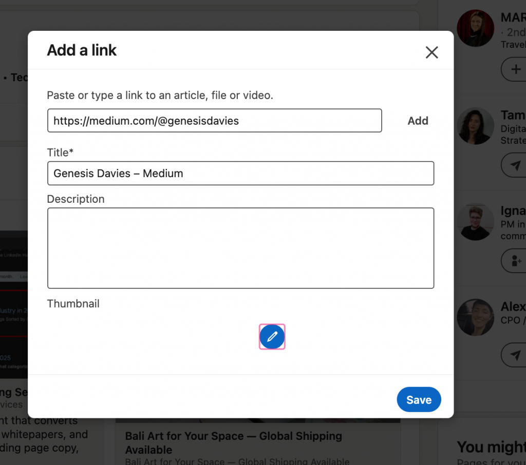 medium how to create portfolio in LinkedIn 