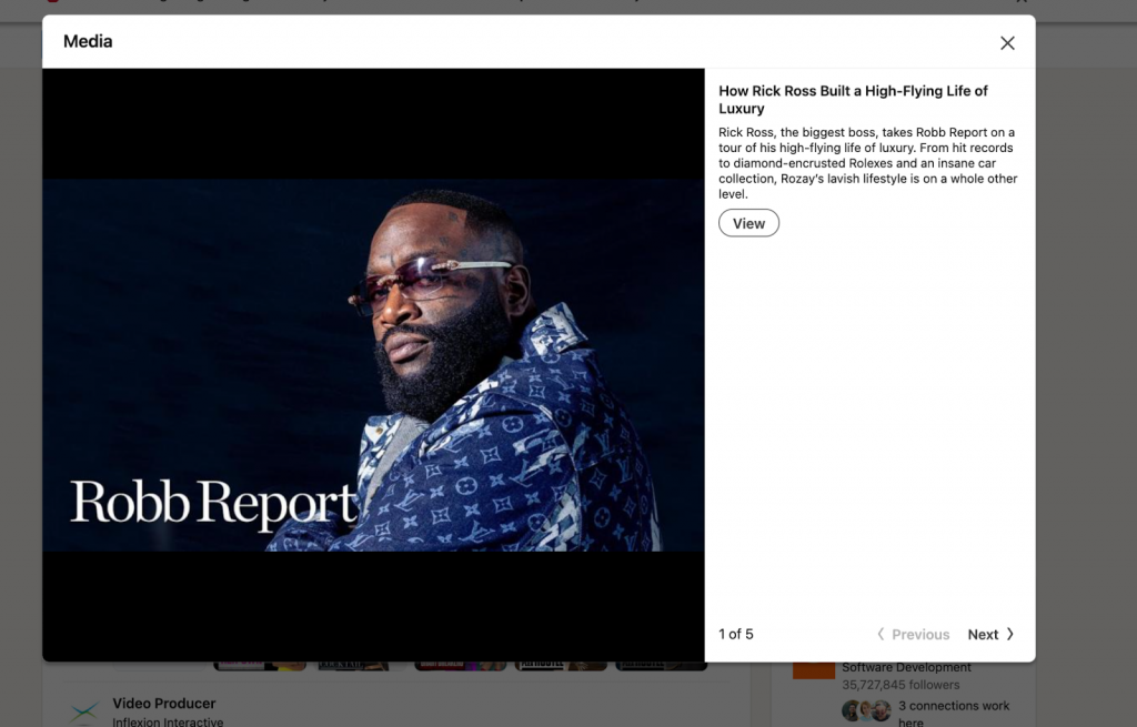  linkedin portfolio examples, video portfolio