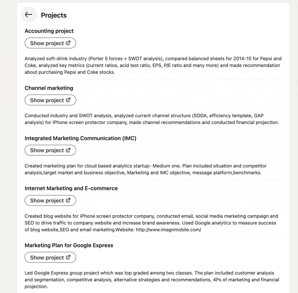 project manager portfolio