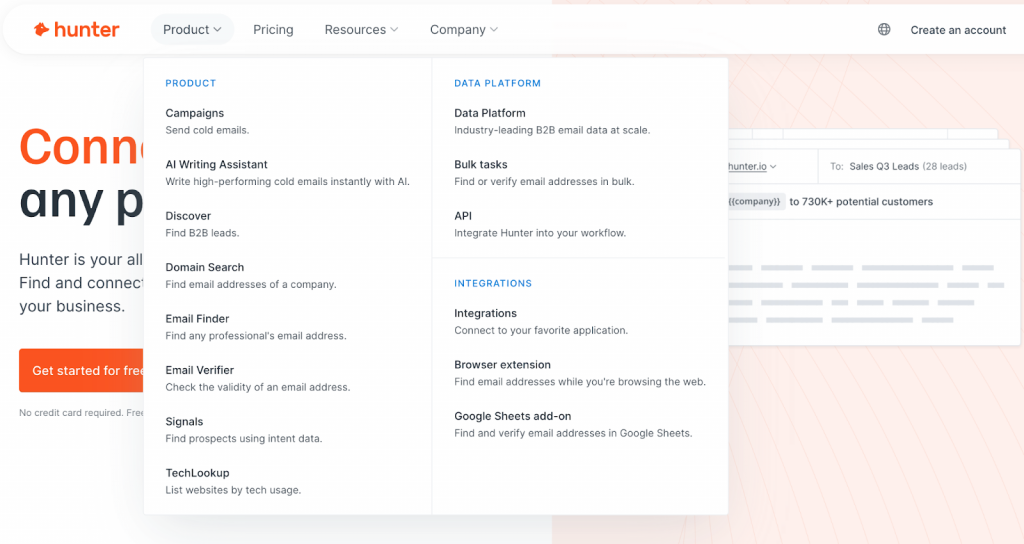 linkedin open profile hunter outreach tool