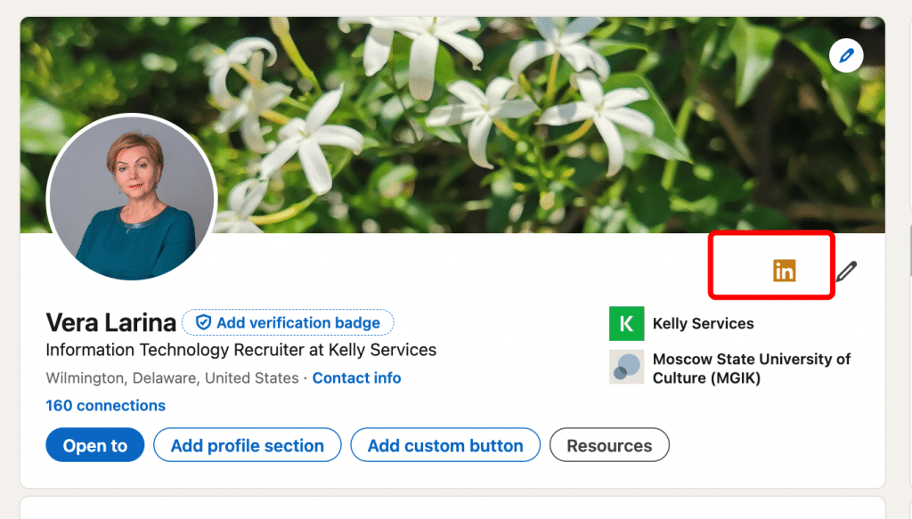 open profile messaging interface premium button 