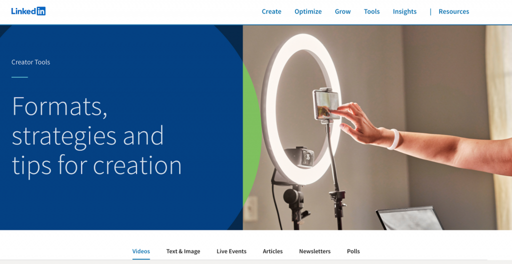 landing screenshot LinkedIn developed Creator Mode