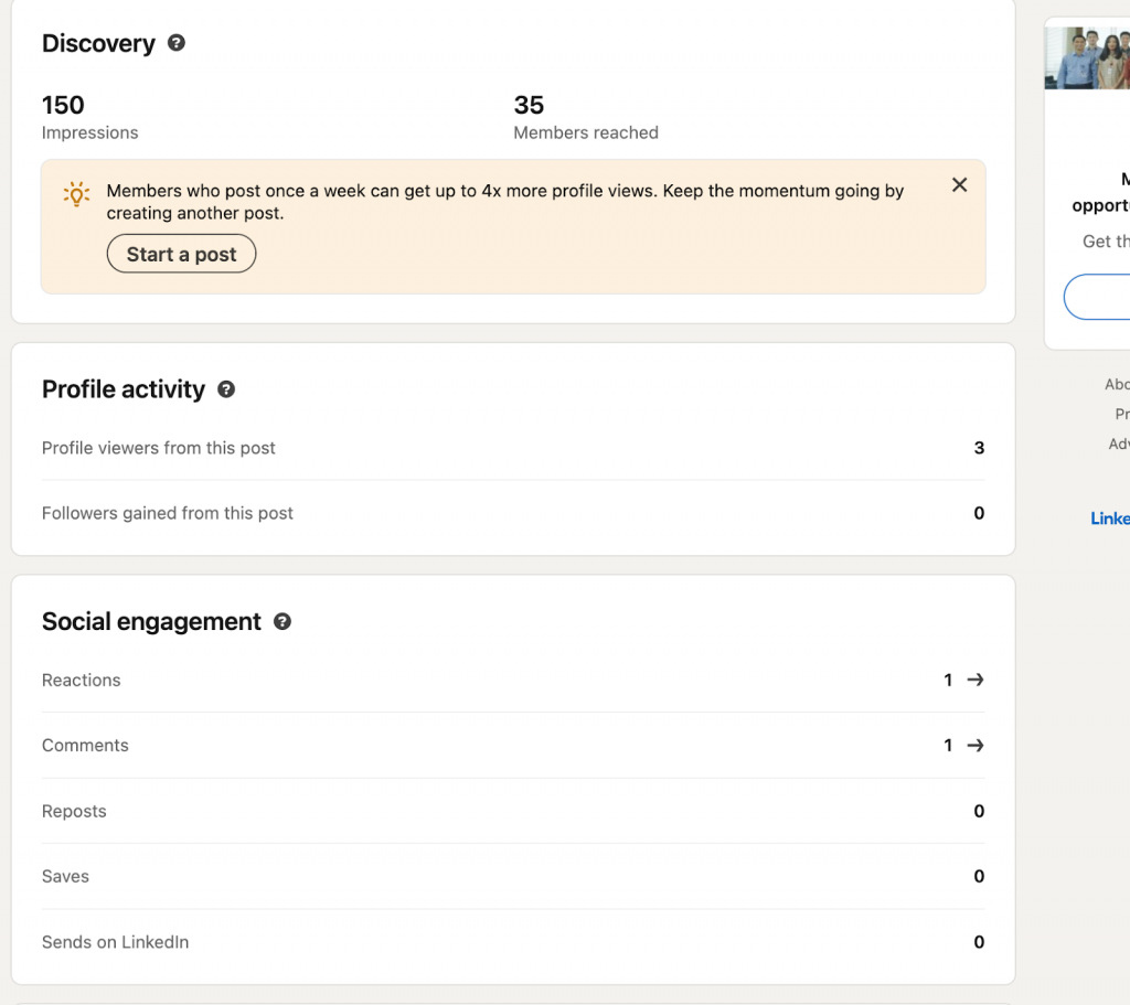 discovery impressions see your Activity or Analytics panel