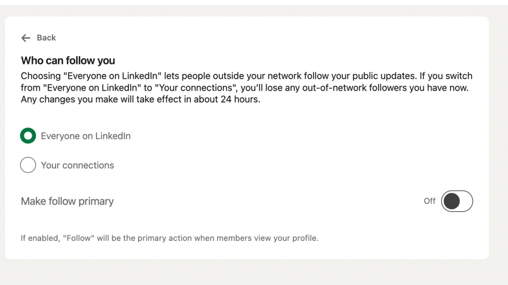 who can follow you linkedin creator