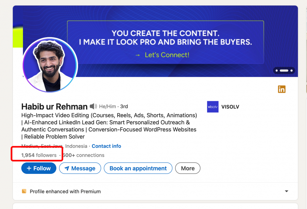 linkedin creator with many followers example