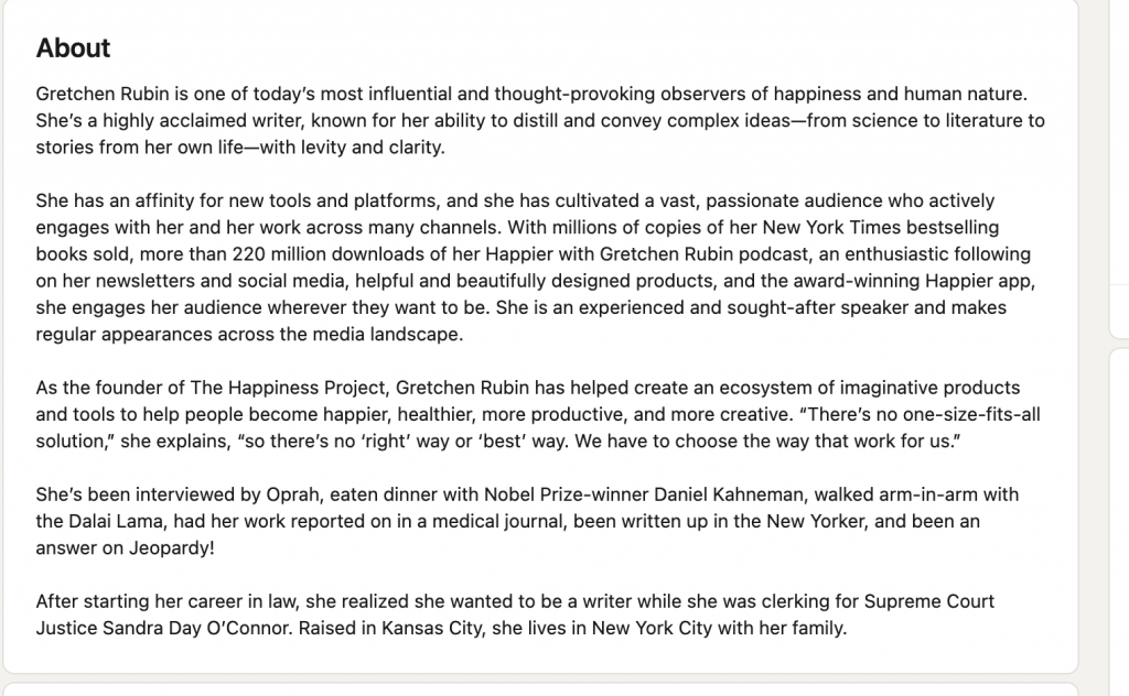 creator about section example