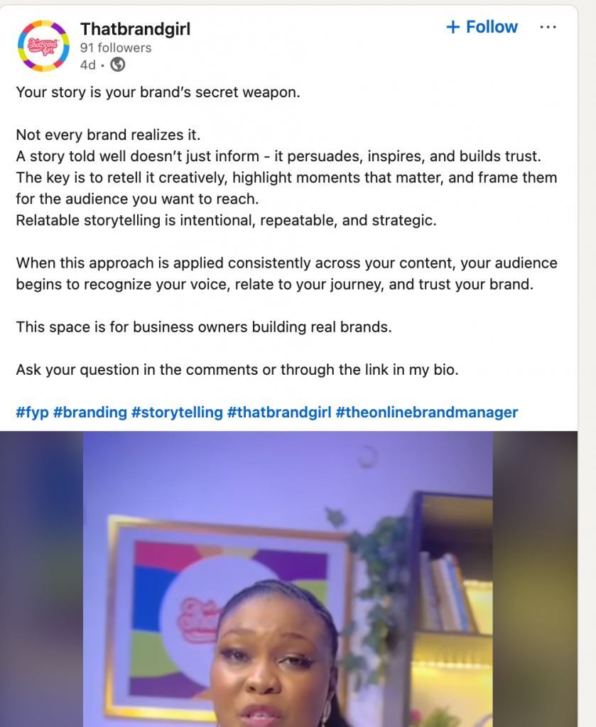 creator mode storytelling post