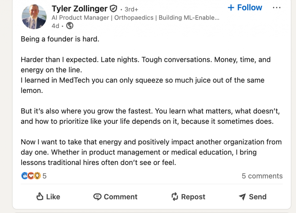 linkedin post example