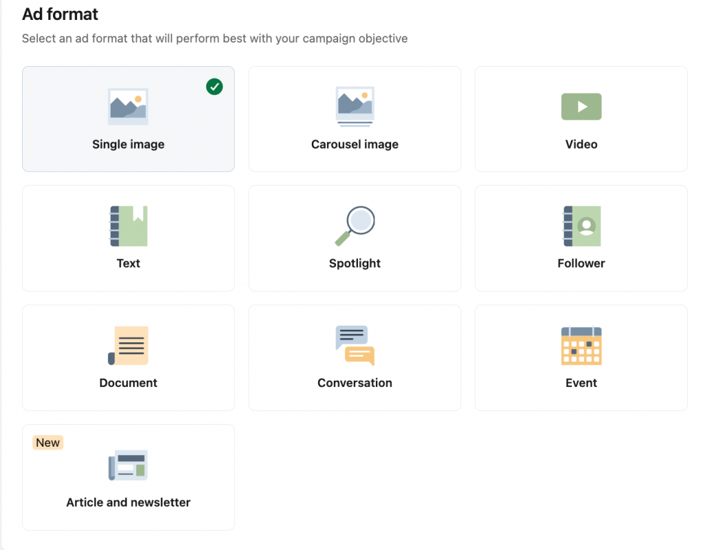 ad format Performance breakdown showing LinkedIn vs Audience Network metrics example