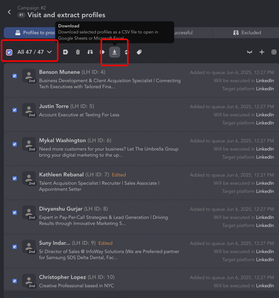 download profiles llinked helper