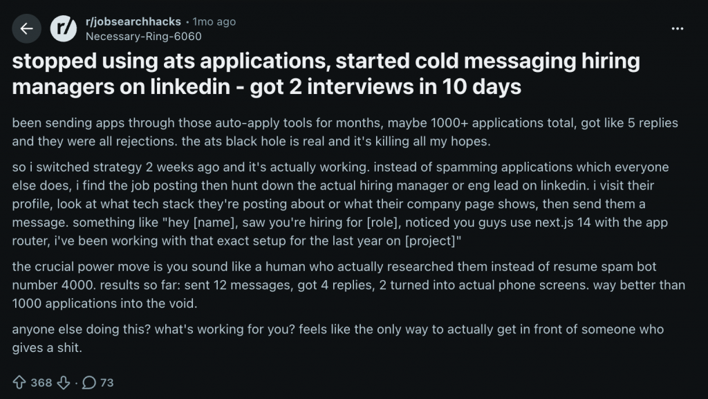 cold email linkedin outreach rediit post 