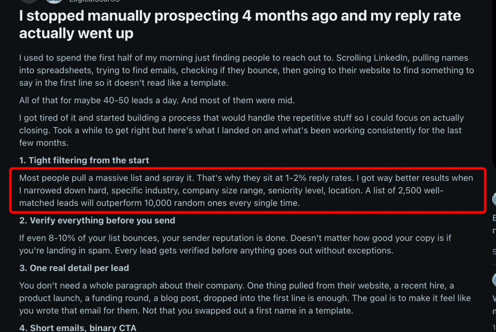 Targeted LinkedIn Prospect List reddit forum 