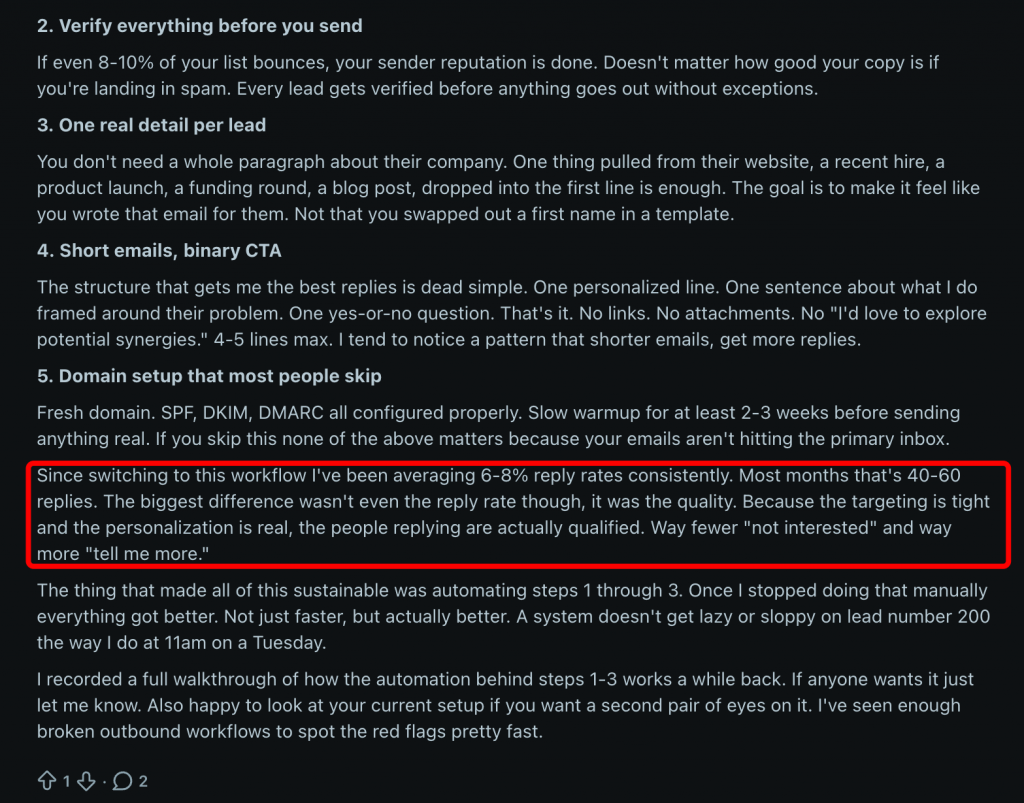quality of replies linkedin 