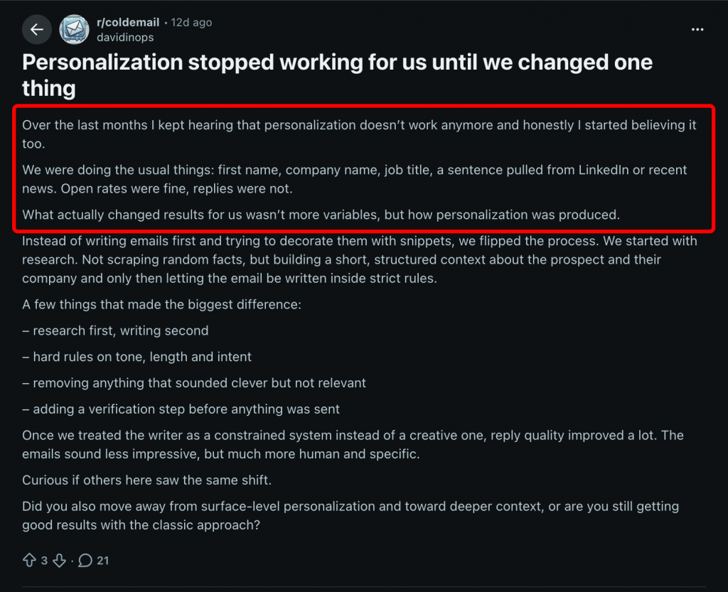 linkedin personalization work review reddit 