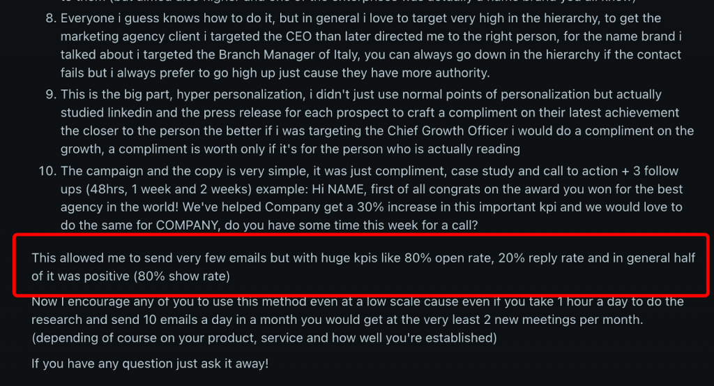 send few email linkedin reddit review