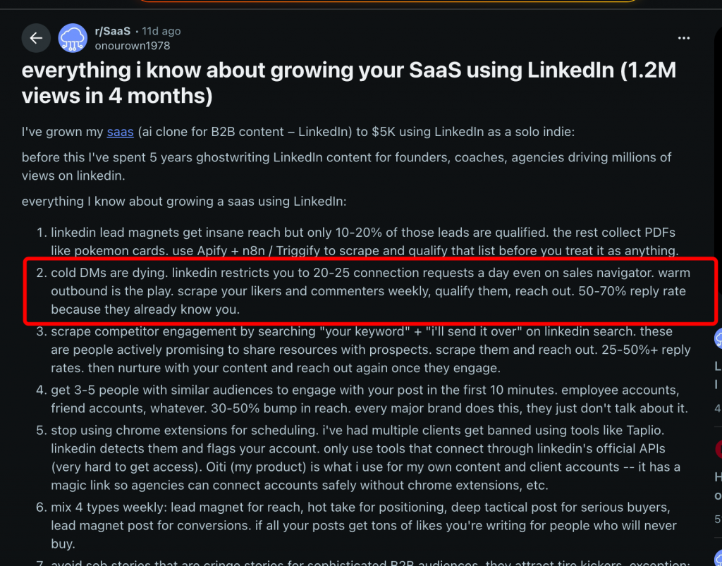 cold emails linkedin saas