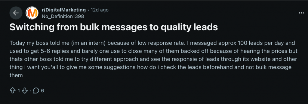 generating leads by scraping rediit post 