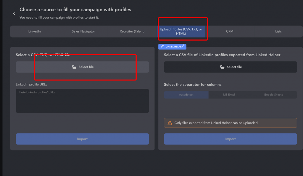 select files linked helper
