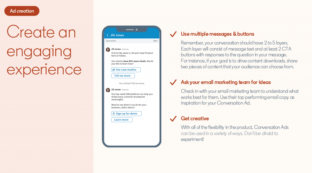 tips for engaging linkedin conversation ads performance