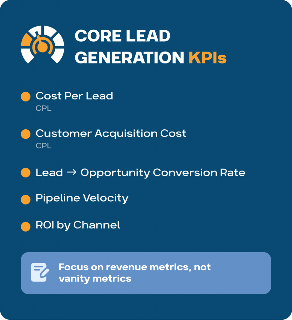 core lead generation kpis