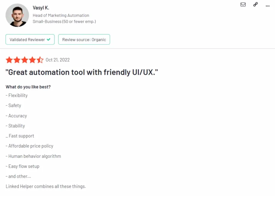 Tolles Automatisierungstool mit benutzerfreundlichem UI/UX - Leiter der Marketing-Automatisierung Vasyl K