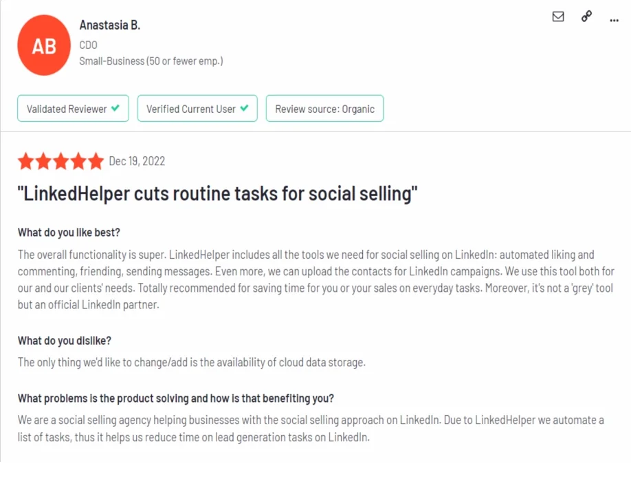 Linked Helper reduce las tareas rutinarias para la venta social - CDO Anastasia B