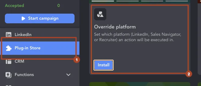 Kostenloses Plugin aus dem Plugin Store von Linked Helper installieren