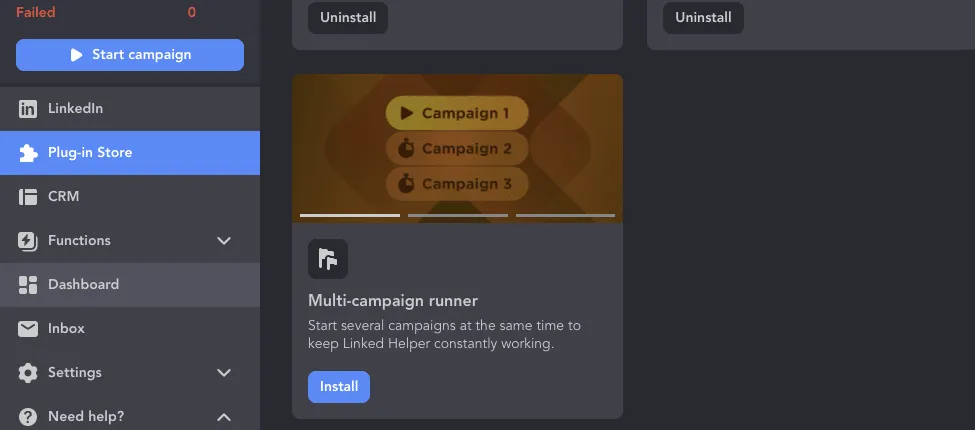 Plugin „Multi-campaign runner“ für die Kontaktaufnahme auf LinkedIn