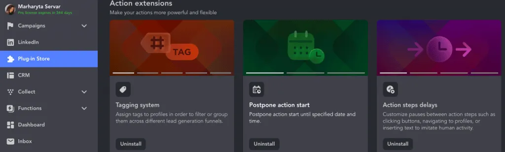 Plugin „Postpone action start“ für die Kontaktaufnahme auf LinkedIn