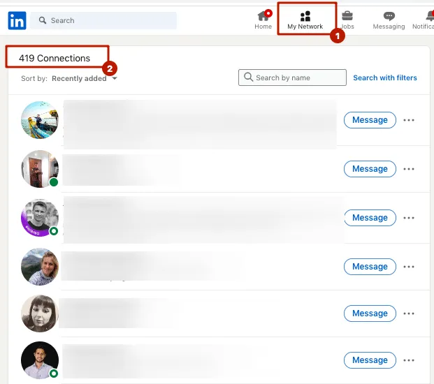 Was bedeutet „1. Grad“ auf LinkedIn – Beispielscreenshot von LinkedIn