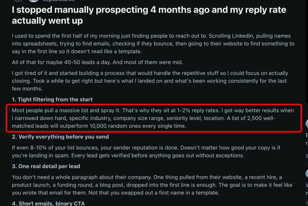Reddit-Forum zu einer gezielten Liste mit Interessenten auf LinkedIn
