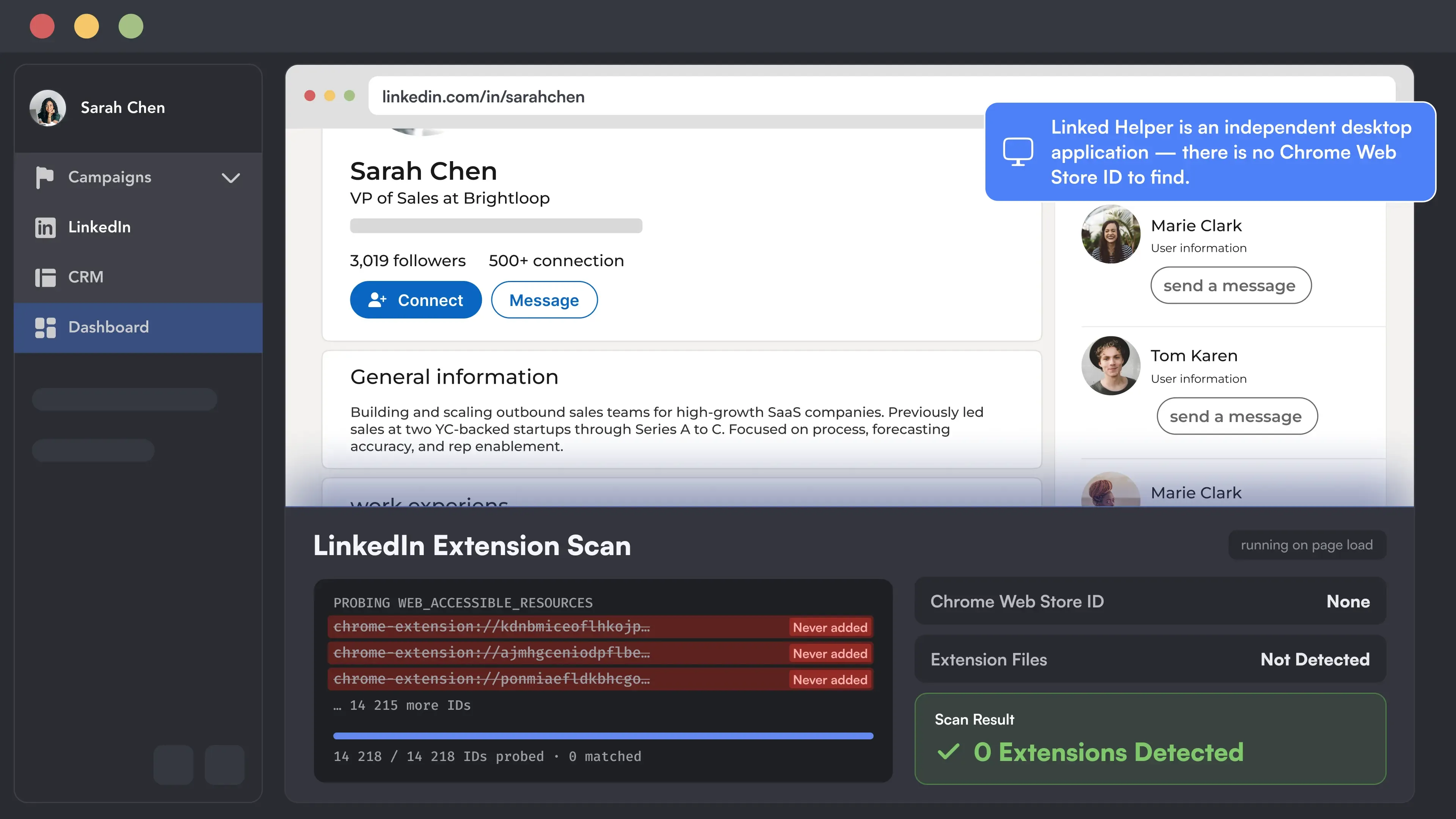 Invisible to Extension Scanners