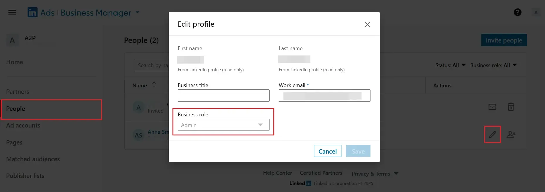Managing team permissions in LinkedIn Business Manager