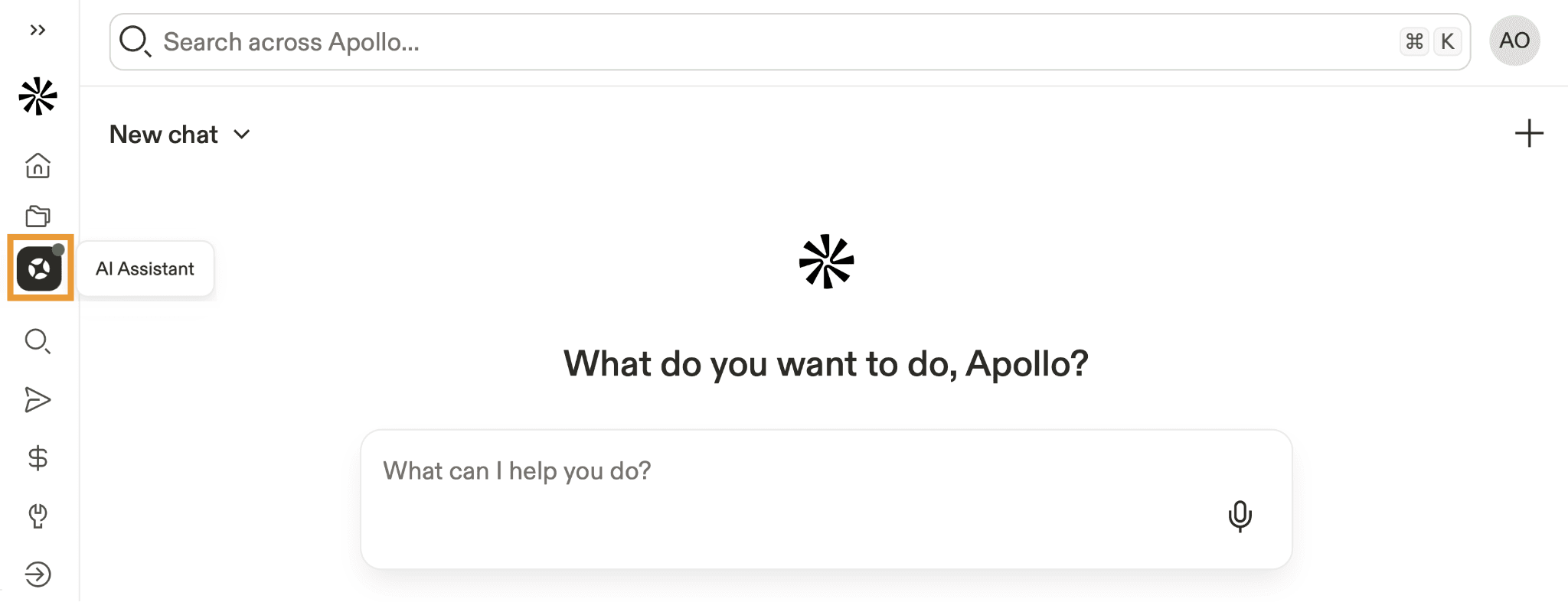 Apollo.io AI Assistant interface
