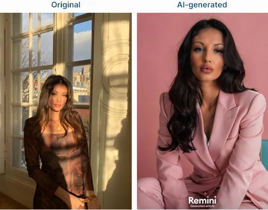 Beispiele für AI-LinkedIn-Porträtfotos aus der Remini-App