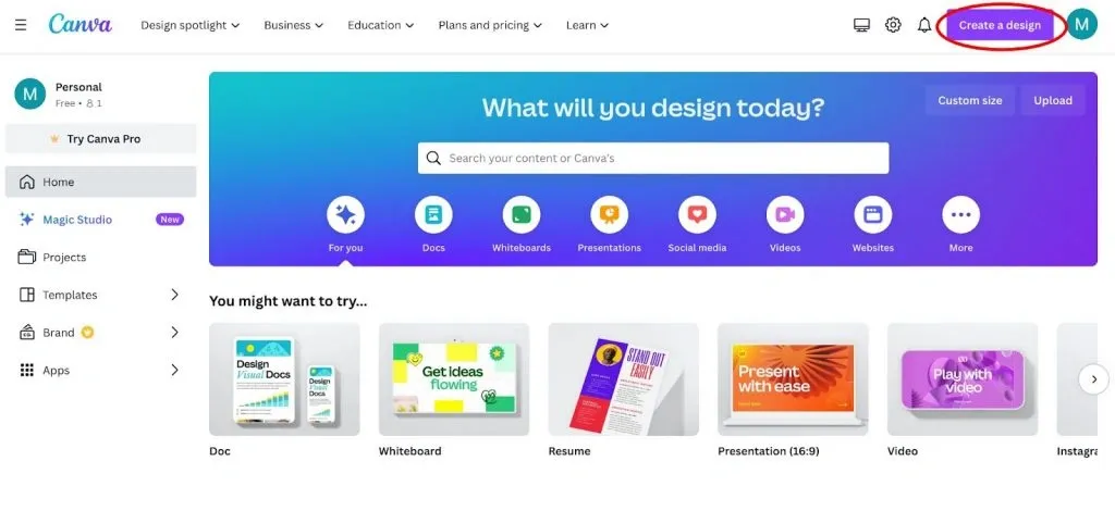 AI-LinkedIn-Porträtfotos – Canva-Benutzeroberfläche